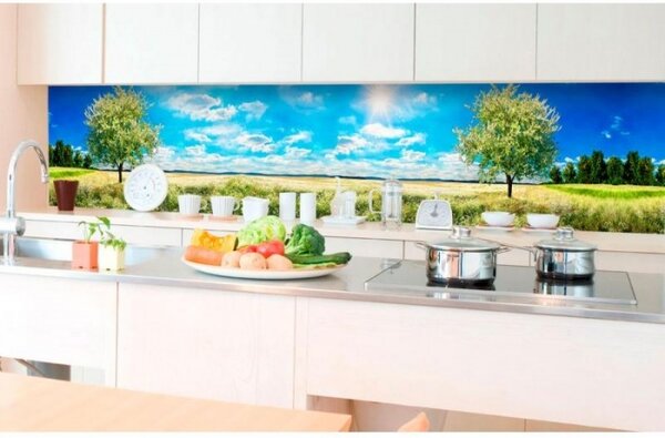 Фототапет за кухня - дърво на поляна 350 x 60 см