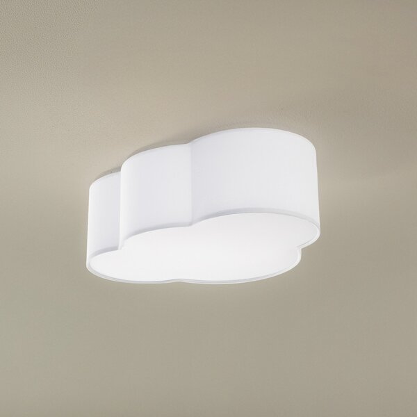 TK Lighting Таванно осветление Cloud, текстил, 41 x 31 cm, бяло, Затъмняване, Бял, Дневна/трапезария, Плат / текстил, Млад живот