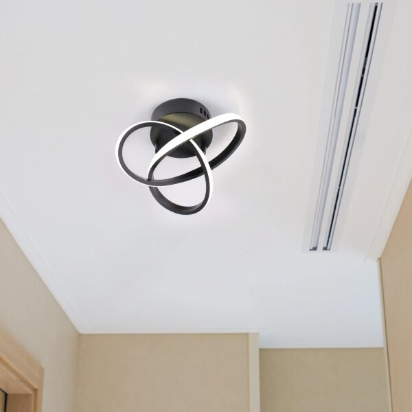 LED таванно осветително тяло OSKAR LED/15W/230V Ø 25 см черно