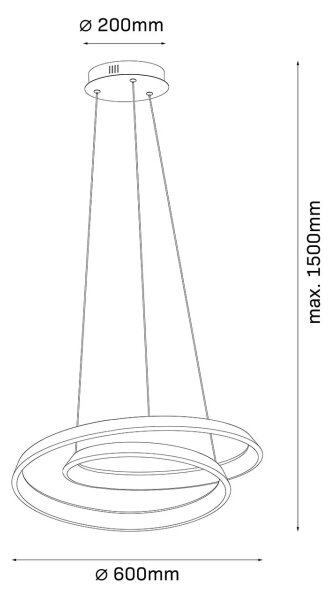 LED полилей на кабел GLOW LED/75W/230V 4000K pr. 60 cm златен