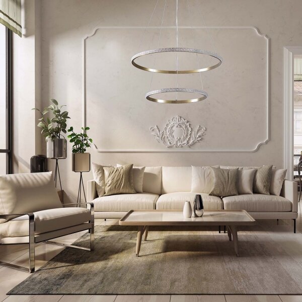 LED полилей на кабел DIANA LED/44W/230V 4000K диаметър 59 см златист