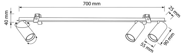 Brilagi - Вградено осветително тяло SELE 3xGU10/30W/230V бяло