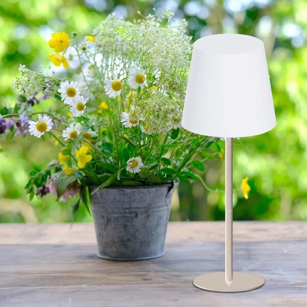 LED RGB димируема сензорна настолна лампа LUCIA, LED/2W/5V, 3600 mAh, IP44, бежова