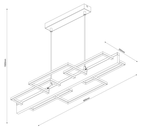 LED полилей на кабел LARYSA LED/35W/230V, борова дървесина
