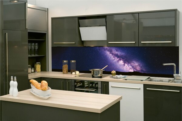 Фототапет за кухня - лилав млечен път 260 x 60 см