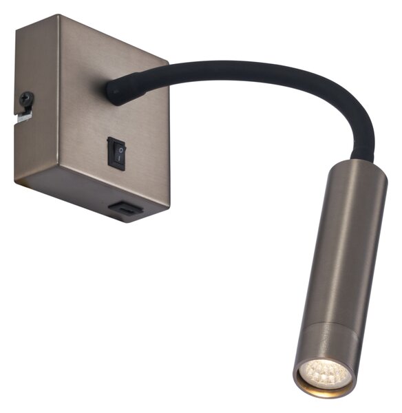 Комплект от 2 модерни стенни лампи антрацит с USB-C - Gosna