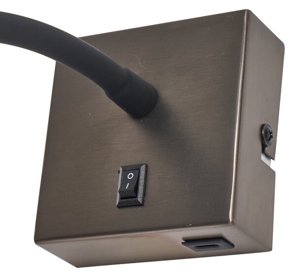 Комплект от 2 модерни стенни лампи антрацит с USB-C - Gosna