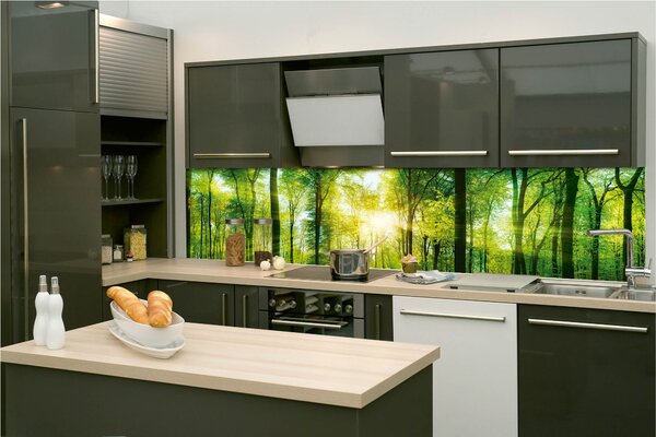 Фототапет за кухня - буйна зелена гора 260 x 60 см