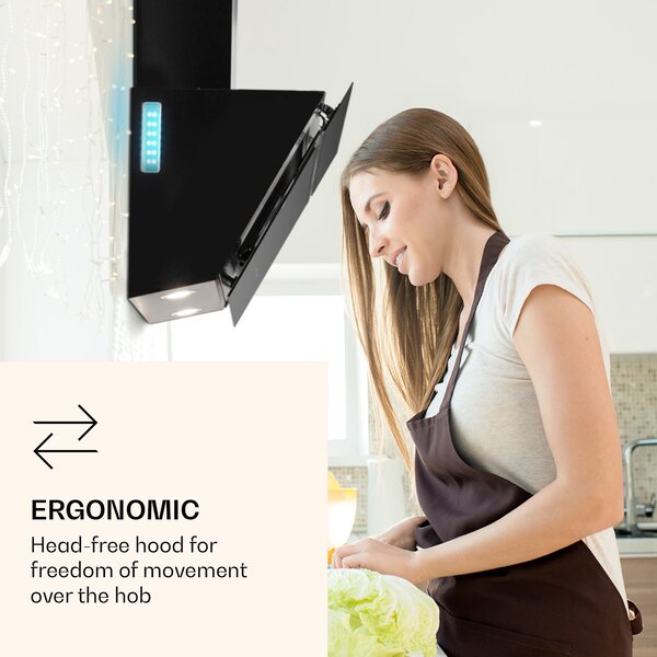 Klarstein Alina 60 Smart, абсорбатор, 60 см, 600 м³/ч, LED подсветка, стъклена предна част