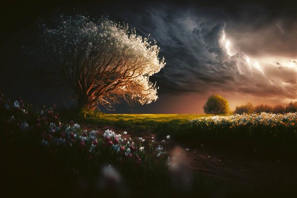 Флизелинов фототапет сребърно дърво 375 x 250 см