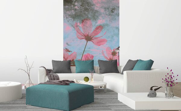 Флизелинов фототапет абстрактни розови цветя 150 x 250 см