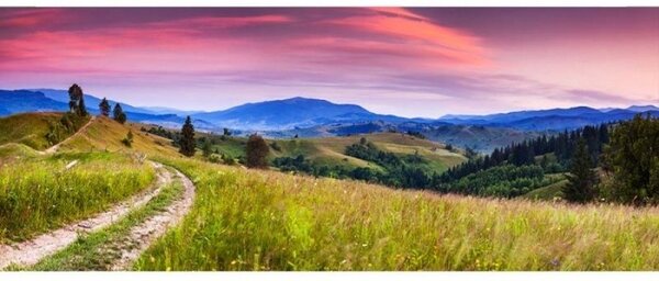 Панорамни флизелинов фототапет природа с полярно сияние 375 x 150 см