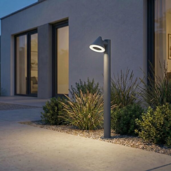 Lindby LED осветление за пътеки Soran, черно, 100 см, метал, IP44, Черен, Метал, Модерен
