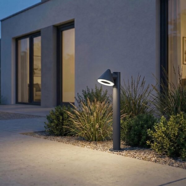 Lindby LED осветление за пътеки Soran, черно, 60 см, метал, IP44, Черен, Метал, Модерен