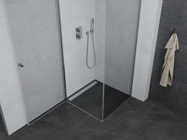 Mexen Pretoria разтваряща се душ кабина 80 x 80 см, прозрачна, хром - 852-080-080-01-00