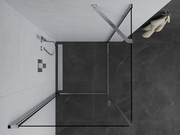 Mexen Pretoria разтваряща се душ кабина 80 x 80 см, прозрачна, хром - 852-080-080-01-00