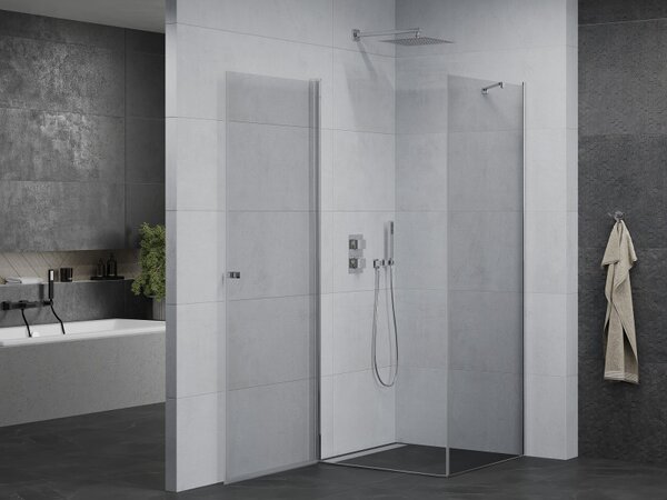 Mexen Pretoria разтваряща се душ кабина 80 x 80 см, прозрачна, хром - 852-080-080-01-00