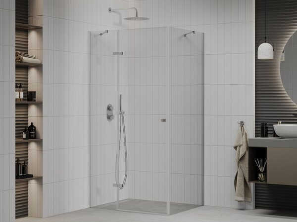 Mexen Roma пплъзгаща се душ кабина 85 x 70 см, прозрачна, хром - 854-085-070-01-00