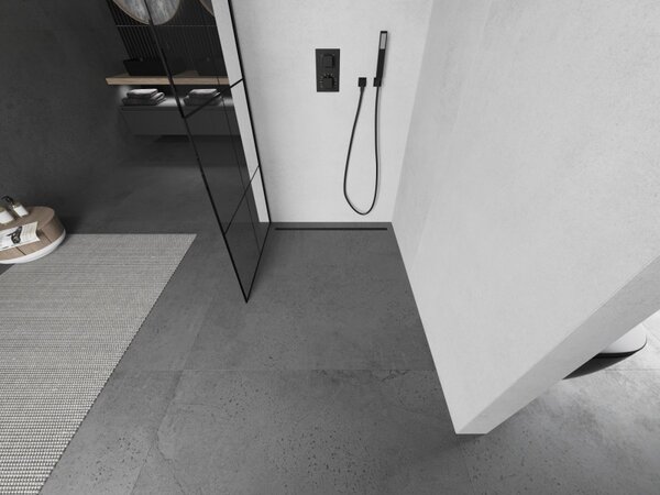 Mexen Kioto Душ преграда Walk-in 80 x 200 см, черна решетка 8 мм, черна - 800-080-101-70-77