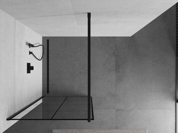 Mexen Kioto Душ преграда Walk-in 80 x 200 см, черна решетка 8 мм, черна - 800-080-101-70-77