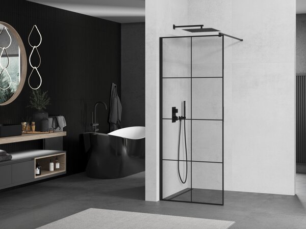 Mexen Kioto Душ преграда Walk-in 80 x 200 см, черна решетка 8 мм, черна - 800-080-101-70-77