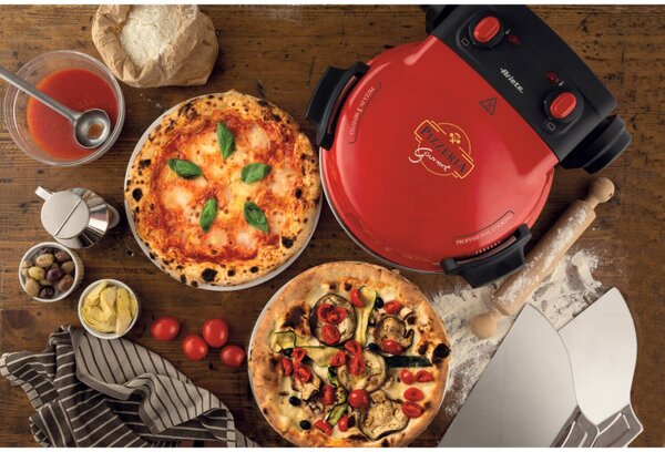 Електрическа фурна за пица Ariete "Pizzeria Gourmet" 0934/00, 1500W, 32 см, До 400C, 5 нива, , Червен