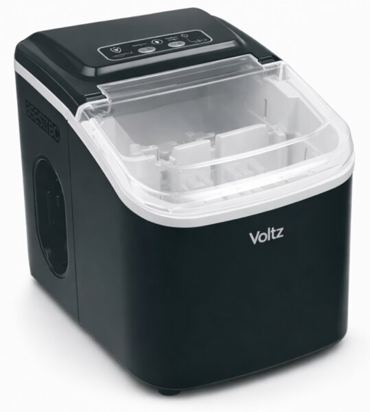 Ледогенератор Oliver Voltz OV51447E, 120W, 0.8 л, 12 кг/24 ч, R600a, Самопочистване, Сензорно управление, Черен
