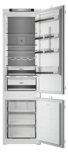 Хладилник с фризер Whirlpool WHK2 5323 B5E1, клас D, 300 л. общ обем, за вграждане, 185 kWh/годишно, Metal Multiflow, Space Management, Fast Freeze, бял