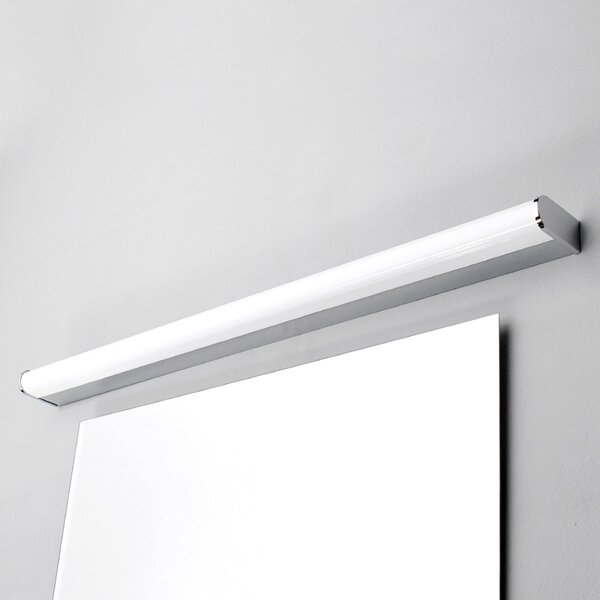 Lindby LED лампа за стена Philippa, заоблена, 88cm, хром, IP44, Металик, Баня, Метал, Модерен