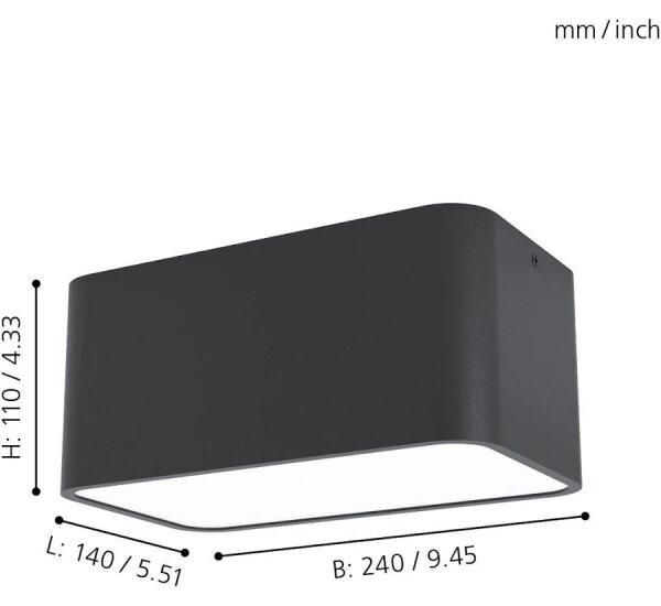 Eglo 99284 - Таванно осветително тяло GRIMASOLA 2xE27/28W/230V