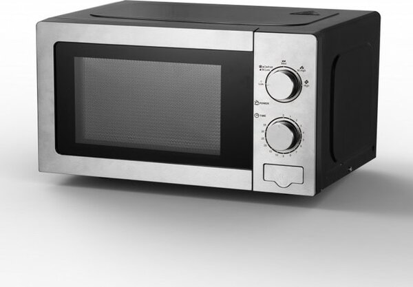 Микровълнова фурна Oliver Voltz OV51443C, механично управление, 700W, 20л. обем, 5 степени на мощност, черно-сива
