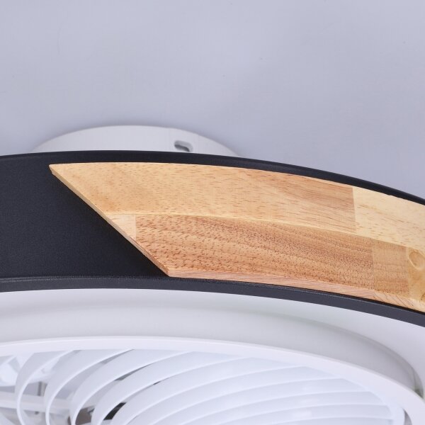 Brilagi-LED Димируемо осветително тяло с вентилатор LED/30W/230V 3000-6500K черно/дъб +ДУ