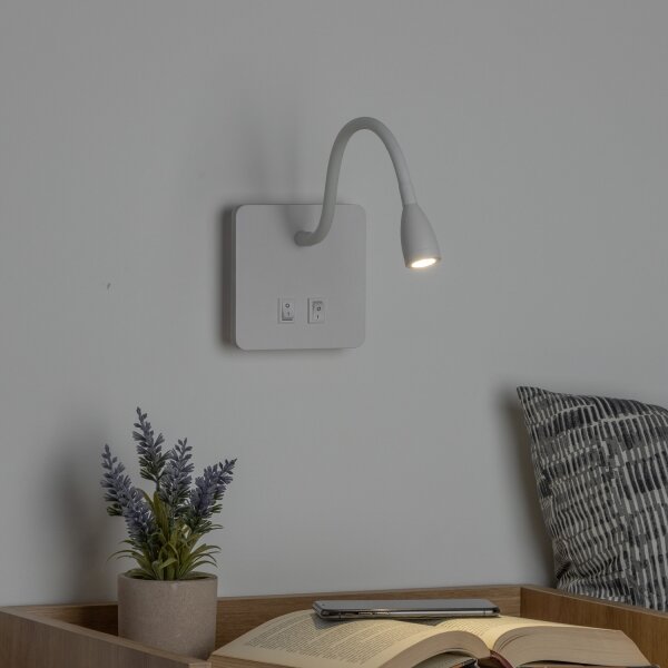Brilagi - LED Гъвкав аплик MAYA Double LED/4W/230V + LED/3W бял