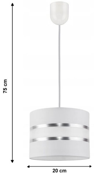Полилей на верижка CORAL S 1xE27/60W/230V бяла