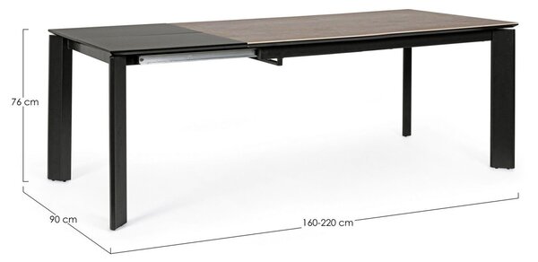 BIZZOTTO ТРАПЕЗНА МАСА BRIVA 160-220X90X76 СИВА