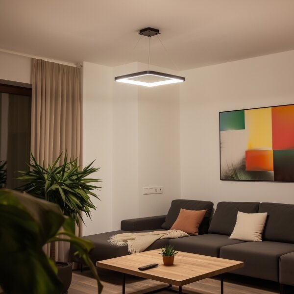 Brilagi - димируем LED полилей на кабел FALCON SLIM LED/50W/230V 50x50 cm черен + дистанционно управление