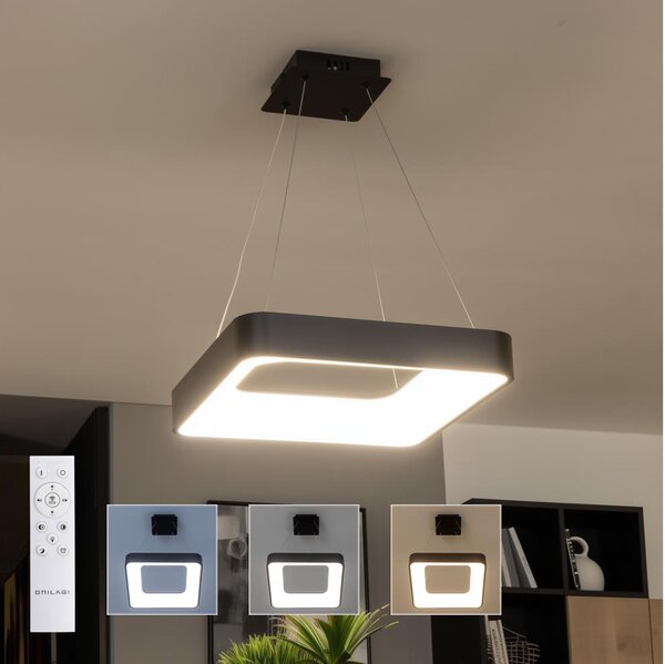 Brilagi - LED полилей на кабел FALCON II, с възможност за димиране, LED/80W/230V 40x40 cm, черен + дистанционно управление