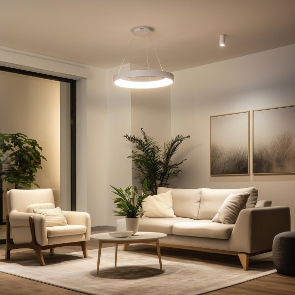 Brilagi - Димируем LED полилей на кабел FALCON II LED/99W/230V Ø 60 cm бял + дистанционно управление