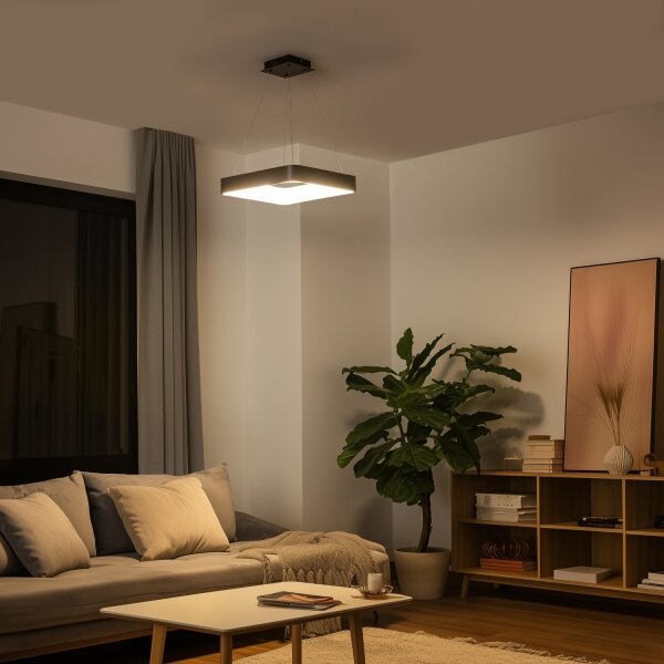 Brilagi - LED полилей на кабел FALCON II, с възможност за димиране, LED/80W/230V 40x40 cm, черен + дистанционно управление