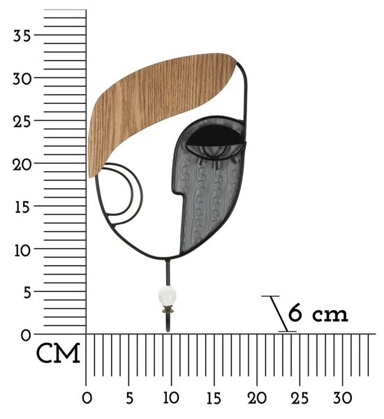 Стенна метална кука в черен и естествен цвят Picassy – Mauro Ferretti