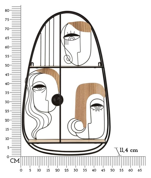 Черно-естествен стенен рафт на няколко нива 49,5 cm Picassy – Mauro Ferretti