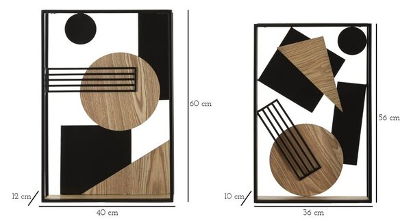 Черно-естествени стенни рафтове в комплект от 2 бр. 40 cm Picassy – Mauro Ferretti