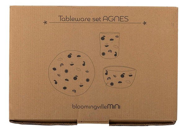 Глинен детски комплект за хранене 3 бр. Agnes – Bloomingville Mini