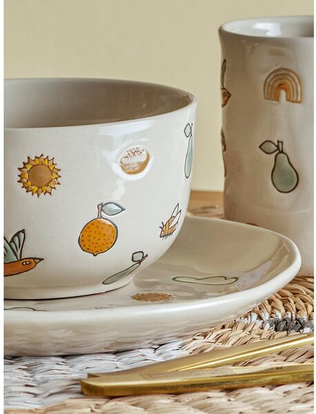 Глинен детски комплект за хранене 3 бр. Agnes – Bloomingville Mini