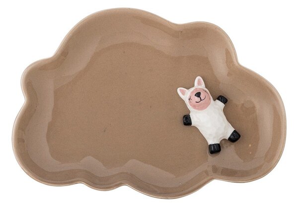 Кафява глинена детска чиния 14x20 cm Dolly – Bloomingville Mini