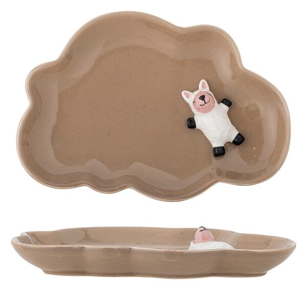Кафява глинена детска чиния 14x20 cm Dolly – Bloomingville Mini