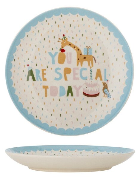 Светлосиня/кремава глинена детска чиния ø 16 cm Celebrate – Bloomingville Mini