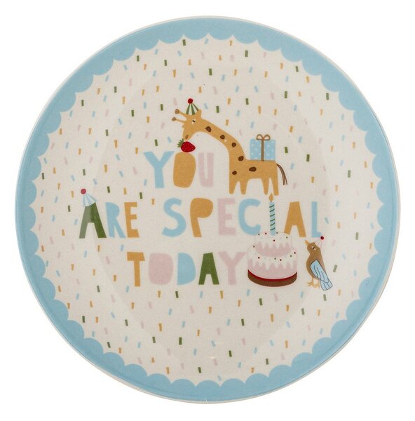 Светлосиня/кремава глинена детска чиния ø 16 cm Celebrate – Bloomingville Mini