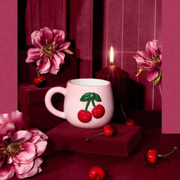Светлорозова чаша Cherry – Sass & Belle