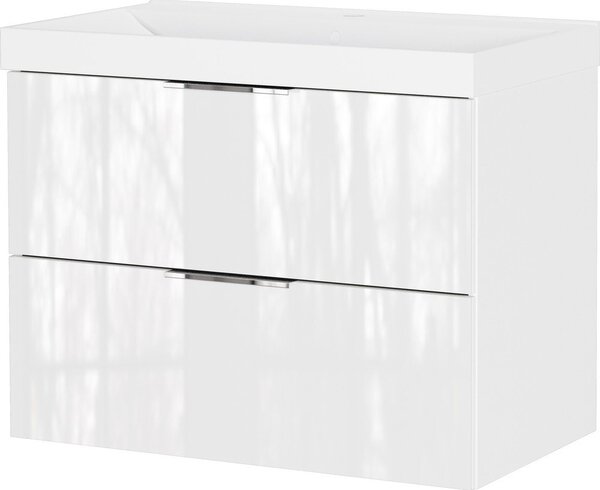 Бял гланцов стенен шкаф за мивка 81x65 cm Celano – Germania